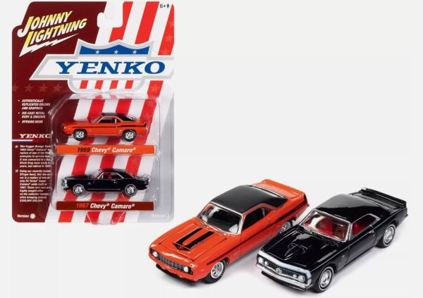 JLPK019B-1 - CHEVROLET Camaro 1969 Orange und CHEVROLET Camaro 1967 Schwarz - YENKO - aus der Serie TWIN PACK Serie B in Blisterverpackung - 1