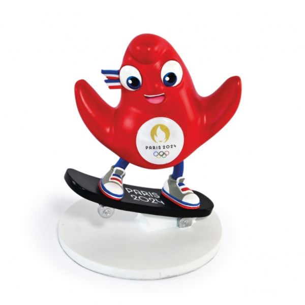 JO2510 - Offizielle Figur der Olympischen Spiele Paris 2024 - mit SkateBoard - 12.5 cm - 1