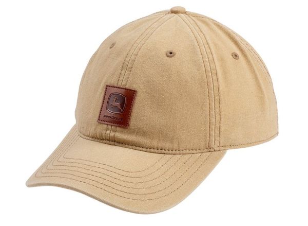 MC13080619CB - JOHN DEERE Cap mit Lederaufnäher Beige - 1