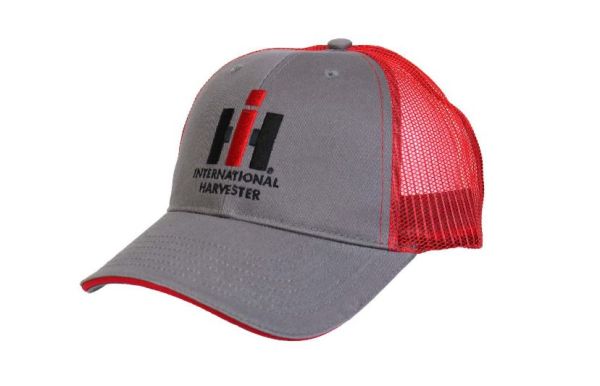 OBT128 - INTERNATIONAL Cap grau mit roter Mesh-Rückseite - 1