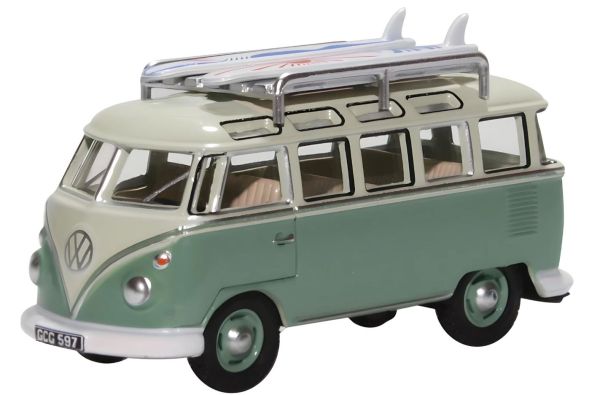 OXF76VWS005 - VOLKSWAGEN Typ 1 Samba Bus mit zwei Surfs Blau und Weiß. - 1