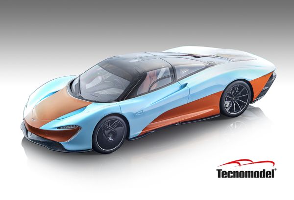 TM18-EX08E - McLAREN Speedtail 2020 Blau und Orange - Limitiert auf 24 Ex. - 1