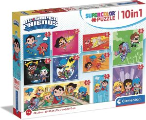 CLE20272 - Puzzle 10 in 1 3x18 4x30 2x48 und 1x60 Teile Die Freunde von Dc Comics