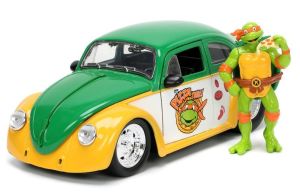 JAD33741 - VOLKSWAGEN Beetle Die Ninja Turtles mit Figurine MICHELANGELO 1959