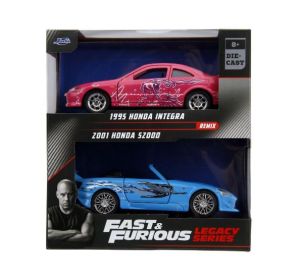 JAD35395 - 2er-Pack Auto HONDA Integra 1995 rosa und HONDA S2000 2001Blau FAST and FURIOUS