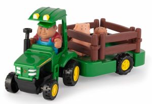 T46922 - JOHN DEERE Traktor mit Anhänger und Tieren