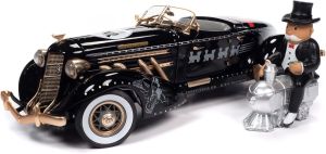 AWSS140 - AUBURN 831 Speedster 1935 Schwarz und Gold MONOPOLY mit Figur