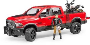 BRU2502 - RAM 2500 Power Wagon mit DUCATI Scrambler Motorrad und Figur