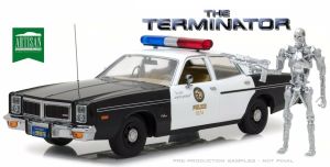 GREEN19042 - DODGE Monaco Metropolitan Police 1977 The Terminator mit Terminator T800 Figur enthalten