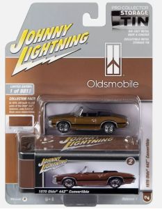 JLCT011-D - OLDSMOBILE 442 Cabriolet 1970 Braun aus der COLLECTOR TINS-Serie in Blisterverpackung