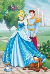 RAV09469/01 - Puzzle - 54 Teile - Disney Princess - Aschenputtel und ihr Märchenprinz - 13;2 x 19;8 cm