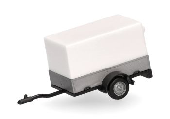 HER051576-005 - Small white tarpaulin trailer