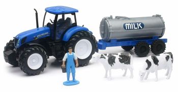 NEW05523C - NEW HOLLAND T7 270 mit Wassertank und Kuh