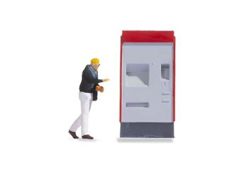 NOC16529 - Kleine Szenen - Figur mit Automat auf dem Bahnsteig des Bahnhofs