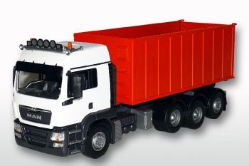 EMEK20892 - MAN TGS 8x4 weiß Trägerfahrzeug mit rotem Ampliroll