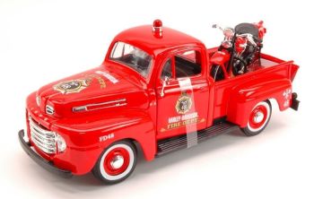 MST32191 - FORD F-1 Pick-up mit Motorrad HARLEY DAVIDSON 1936 Feuerwehrmann