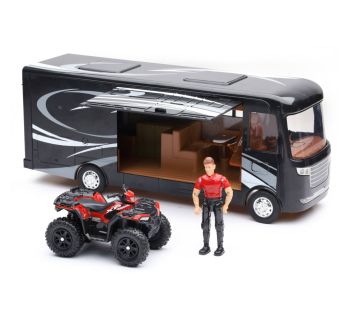 NEW37356 - Camping Car mit Quad POLARIS WP 1000 und einer Figur