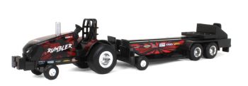 ERT37941-1 - CASE IH Magnum RED RUMBLER Schwarzer Pullingtraktor mit Anhänger.