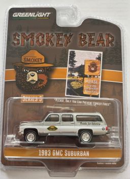 GREEN38060-D_GRIS - GMC Suburban 1983 Grau aus der SMOKEY BEAR-Serie in Blisterverpackung