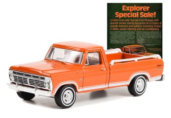 GREEN39110-B - FORD F-100 Explorer 1973 Orange aus der Serie VINTAGE AD CARS in Blisterverpackung.