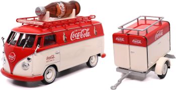 MCITY443060 - VOLKSWAGEN T1 Kombi 1960 mit Flasche auf dem Dach und COCA-COLA-Anhänger