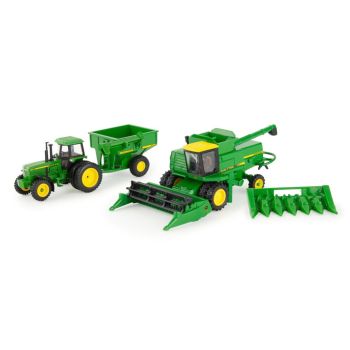 ERT45821 - Erntemaschine JOHN DEERE 7720 mit Getreideanhänger JOHN DEERE 4555 und 500