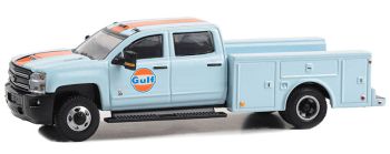 GREEN46130-C - CHEVROLET 3500 HD Dualy 2018 GULF Oil aus der Serie DUALLY DRIVERS in Blisterverpackung.