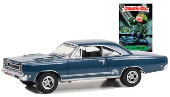 GREEN54090-A - PLYMOUTH Hemi GTX 1968 Blau aus der Serie GARBAGE PAIL KIDS unter Blisterverpackung.