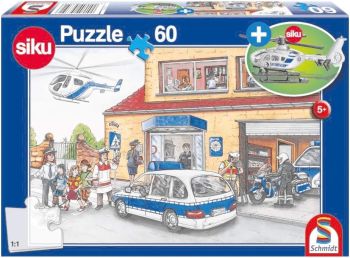 SCM56351 - Puzzle 60 Teile Polizeistation mit Hubschrauber