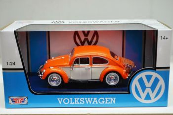 MMX79558OR - VOLKSWAGEN Beetle mit Gepäckträger in orange und beige.