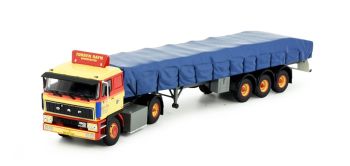 TEK81417 - DAF 2800 4x2 met dieplader en 3-assige dekzeil lading Torben RAFN