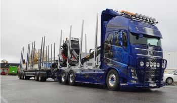 TEK82189 - VOLVO FH04 XL 6X4 Langholztransporter mit 3-achsigem Forstanhänger und 2-achsiger Dolly EDS TRAFRAKT MOELVEN