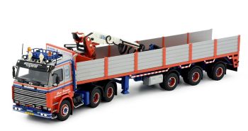 TEK84748 - SCANIA R143 6x4 mit Anhänger und Ladekran JAN SERNE