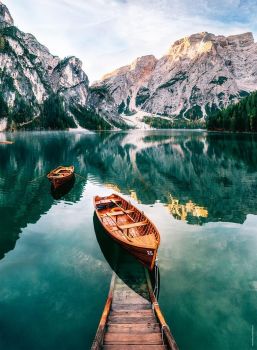 NAT872893 - Puzzle 500 Teile Die Boote von Braies - Italien