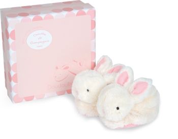 DC1308 - RABBIT CANDY - Hausschuhe mit rosa Rassel - 0/6 Monate