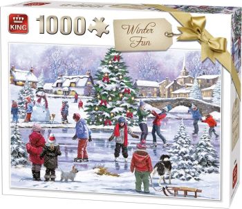 KING55935 - Puzzle 1000 Teile Winterspaß