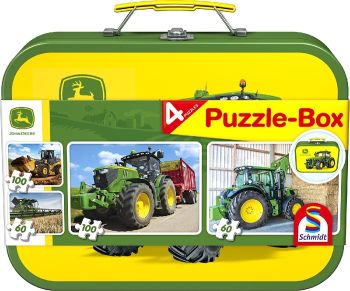 PUZ56497 - Set mit 4 Puzzles 2x60 Teile und 2x100 Teile auf JOHN DEERE Traktoren