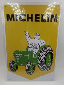 MAGPB208 - Metallschild MICHELIN mit Traktor - 20x30 cm