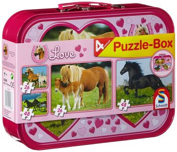 SCM55588 - 2 Puzzles mit 26 Teilen und 2 Puzzles mit 48 Teilen - PFERDE